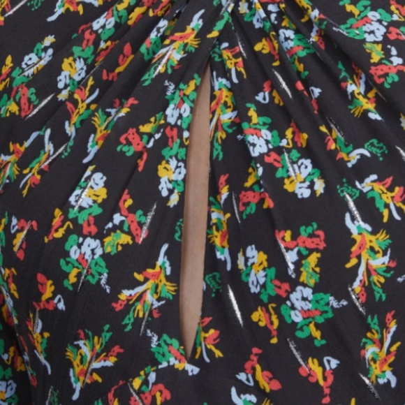 NWT $1998 Lafayette 148 New York Floral Twist Neck Long Sleeve Maxi Dress  - 10! - Picture 9 of 9